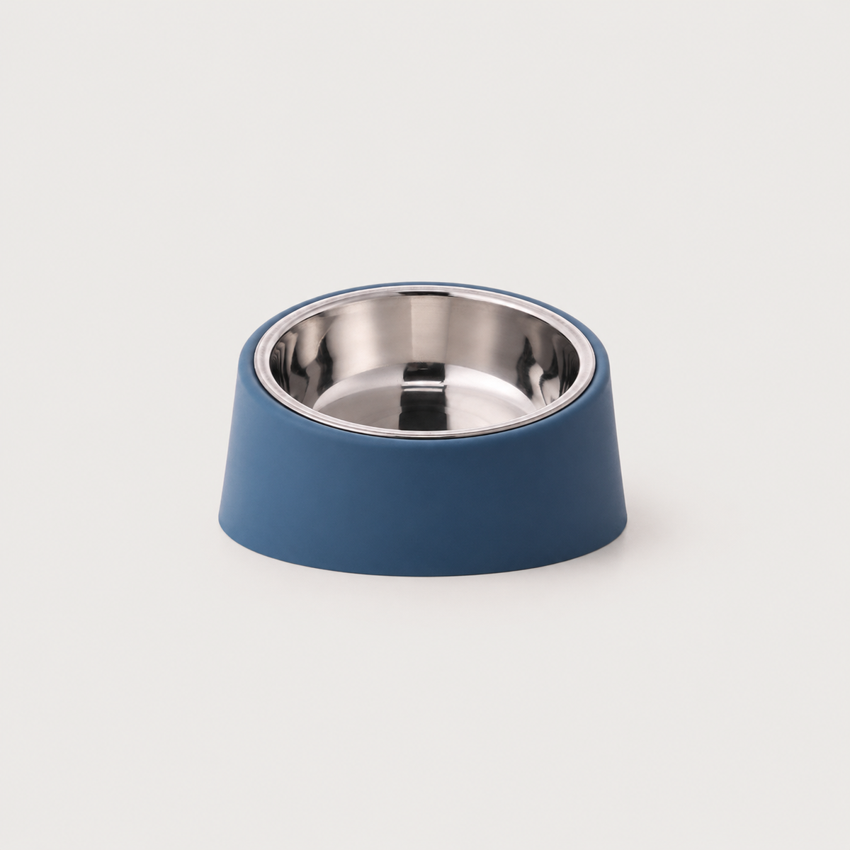 EasyReach angled stainless steel dog bowl in blue for small and senior dogs