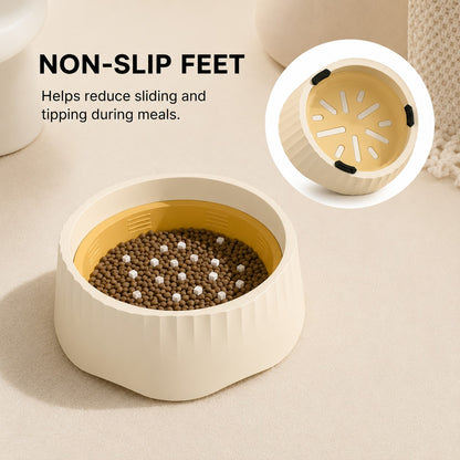 FlexFeed dog bowl with non-slip feet designed to help reduce sliding during meals