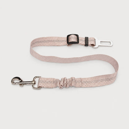 Dusty Rose FlexRide reflective dog car seat belt with adjustable bungee tether