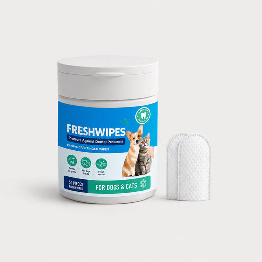 FreshSmile dog and cat dental finger wipes, 50 count with textured finger wipes