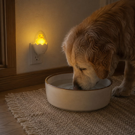 GentleGlow plug-in duck night light with dusk-to-dawn light sensor
