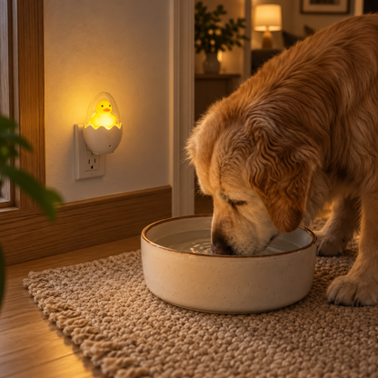 GentleGlow plug-in duck night light with dusk-to-dawn light sensor