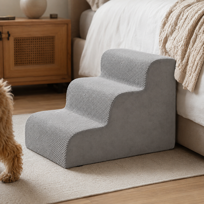 GentleRise foam pet stairs placed in a home setting for comfortable everyday pet access