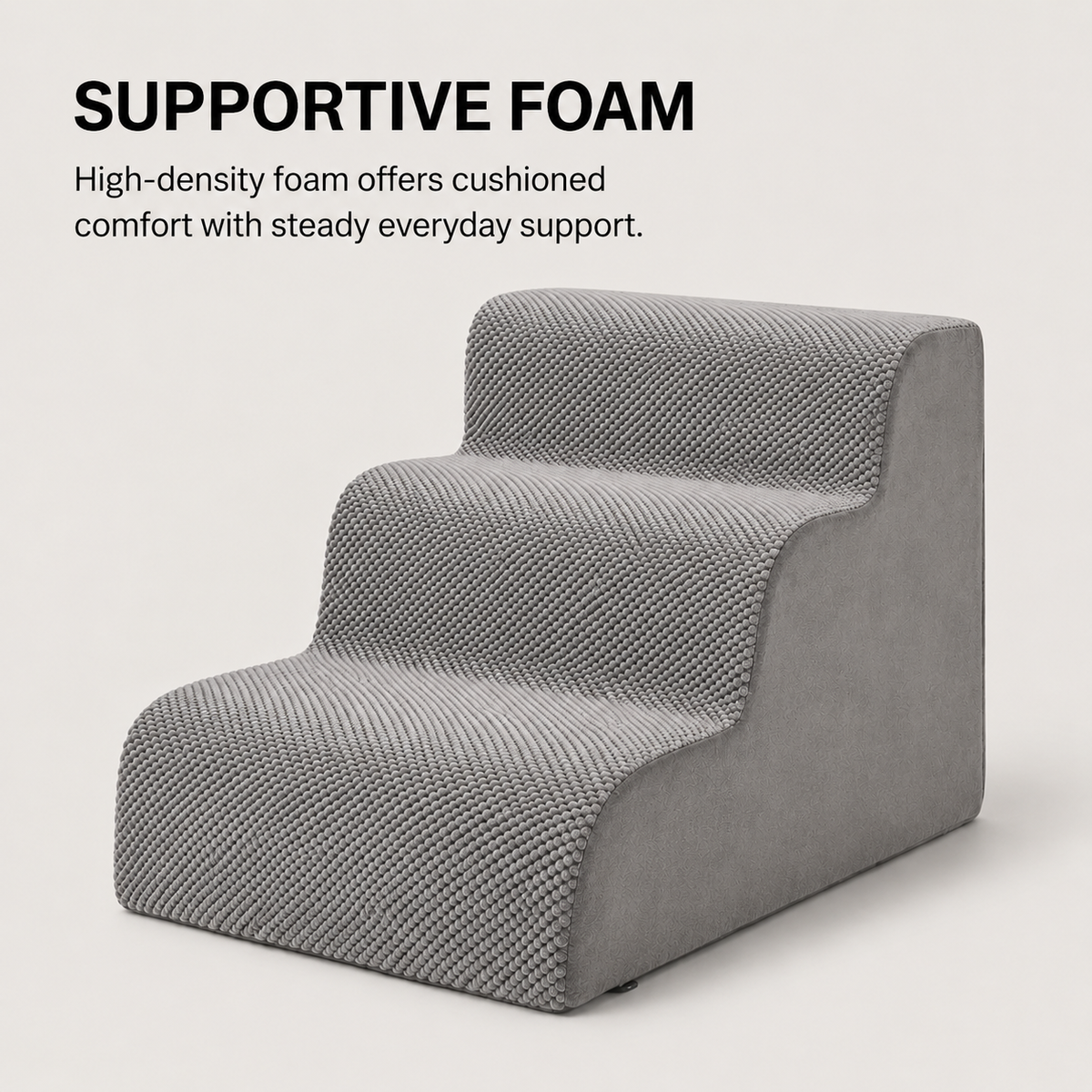 GentleRise high-density foam dog stairs designed for stable cushioned support