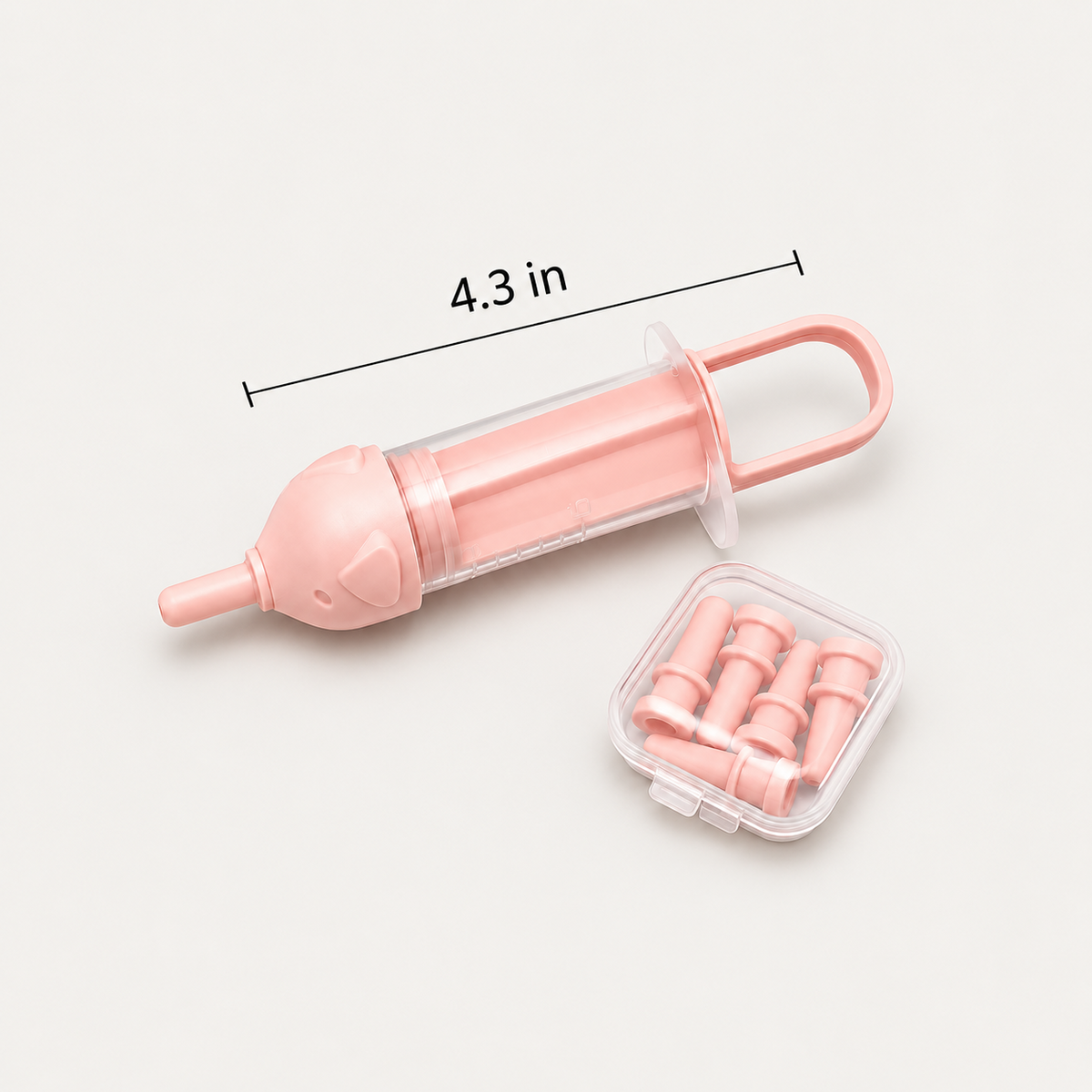 Pink GentleSip senior dog liquid feeder measuring 4.3 inches