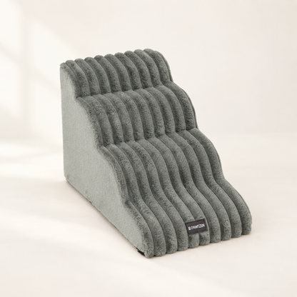 GentleStep gray 2-step curved foam dog stairs