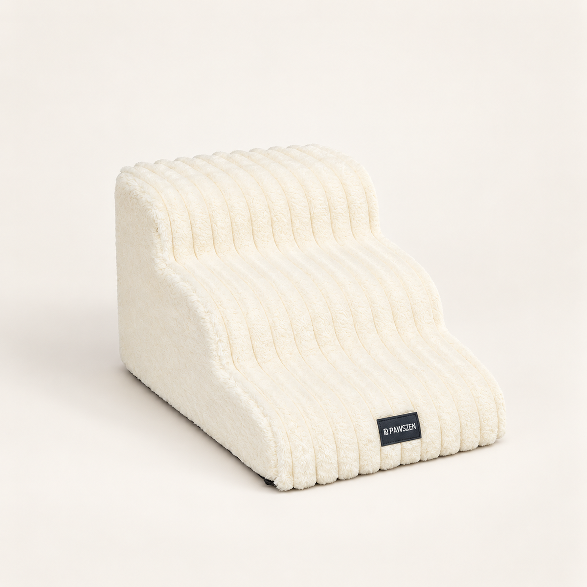 GentleStep khaki 2-step curved foam dog stairs