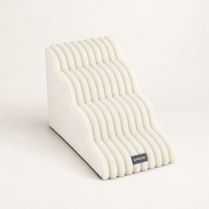 GentleStep khaki 3-step curved foam dog stairs