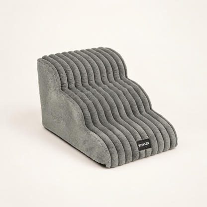 GentleStep khaki 4-step curved foam dog stairs