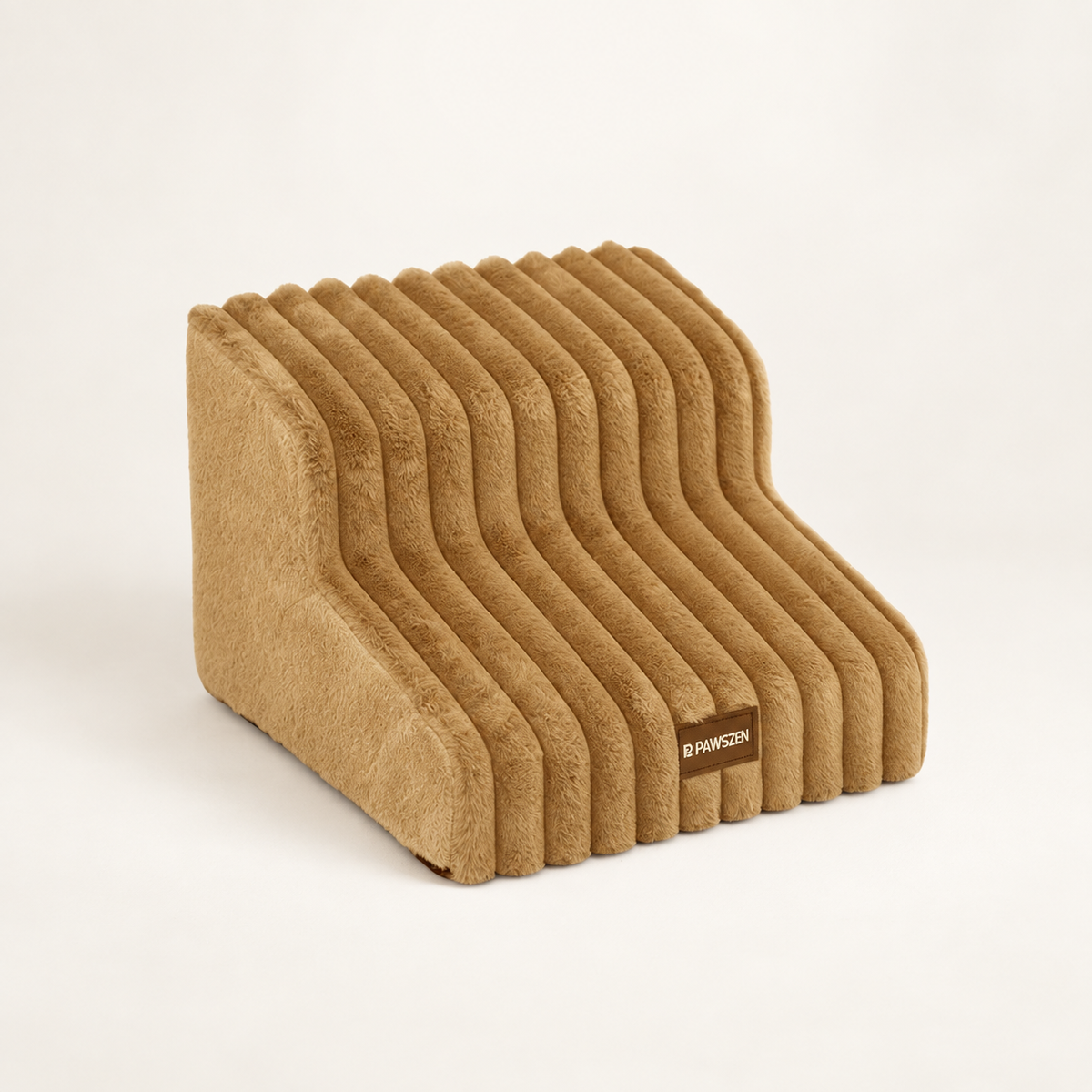 GentleStep white 4-step curved foam dog stairs
