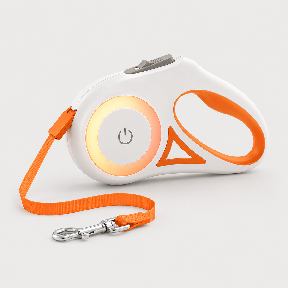 Orange GlowWalk LED retractable dog leash color option for daily walks