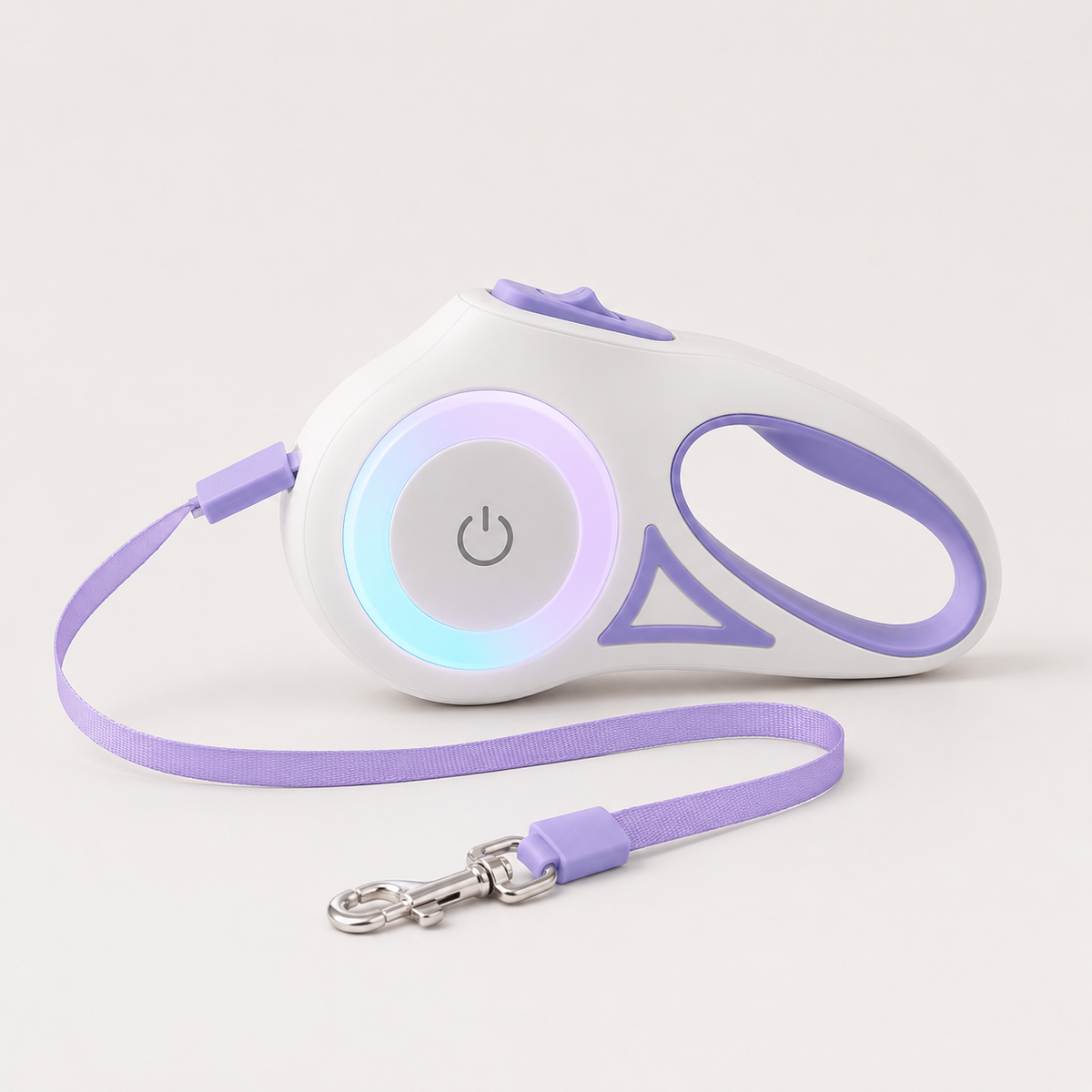 Purple GlowWalk LED retractable dog leash color option for daily walks