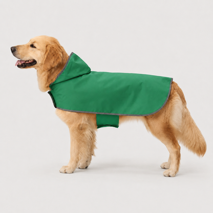 Green RainShield waterproof dog raincoat