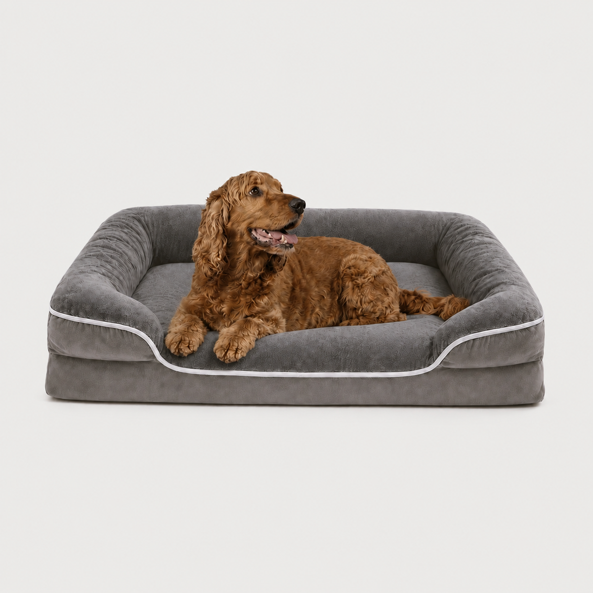 Grey Cloud Support orthopedic dog bed with supportive foam and washable cover