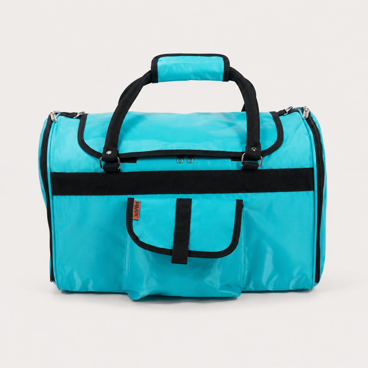 Aqua soft-sided pet carrier with mesh ventilation