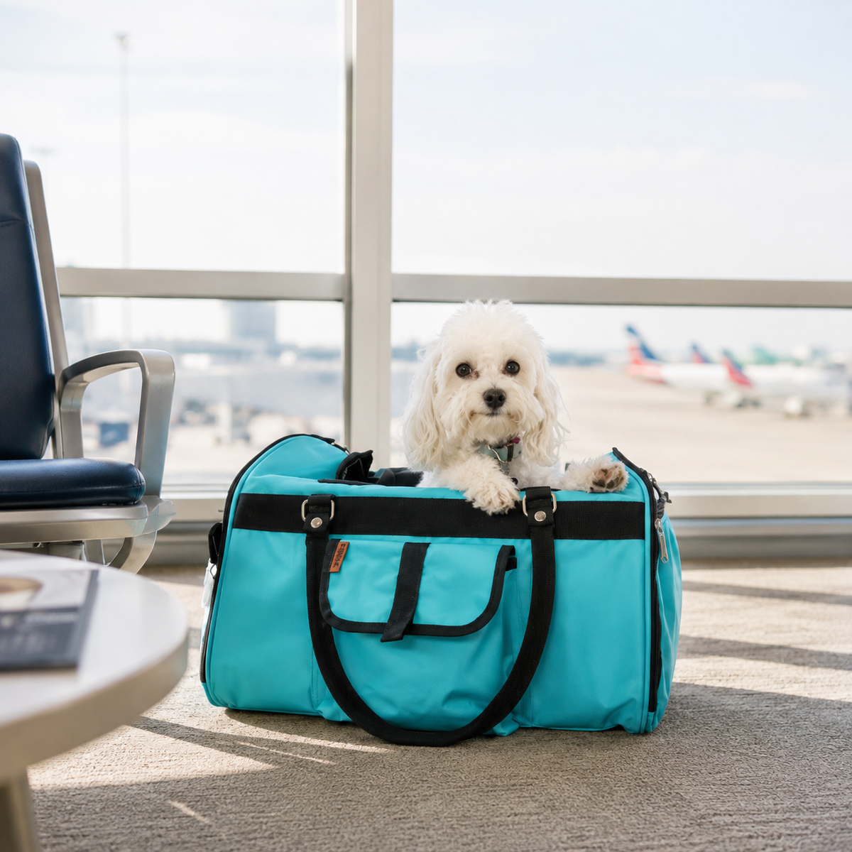Plush-lined interior of Hideaway pet carrier