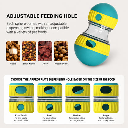Interactive Treat Puzzle Ball designed to dispense treats while dogs roll and play