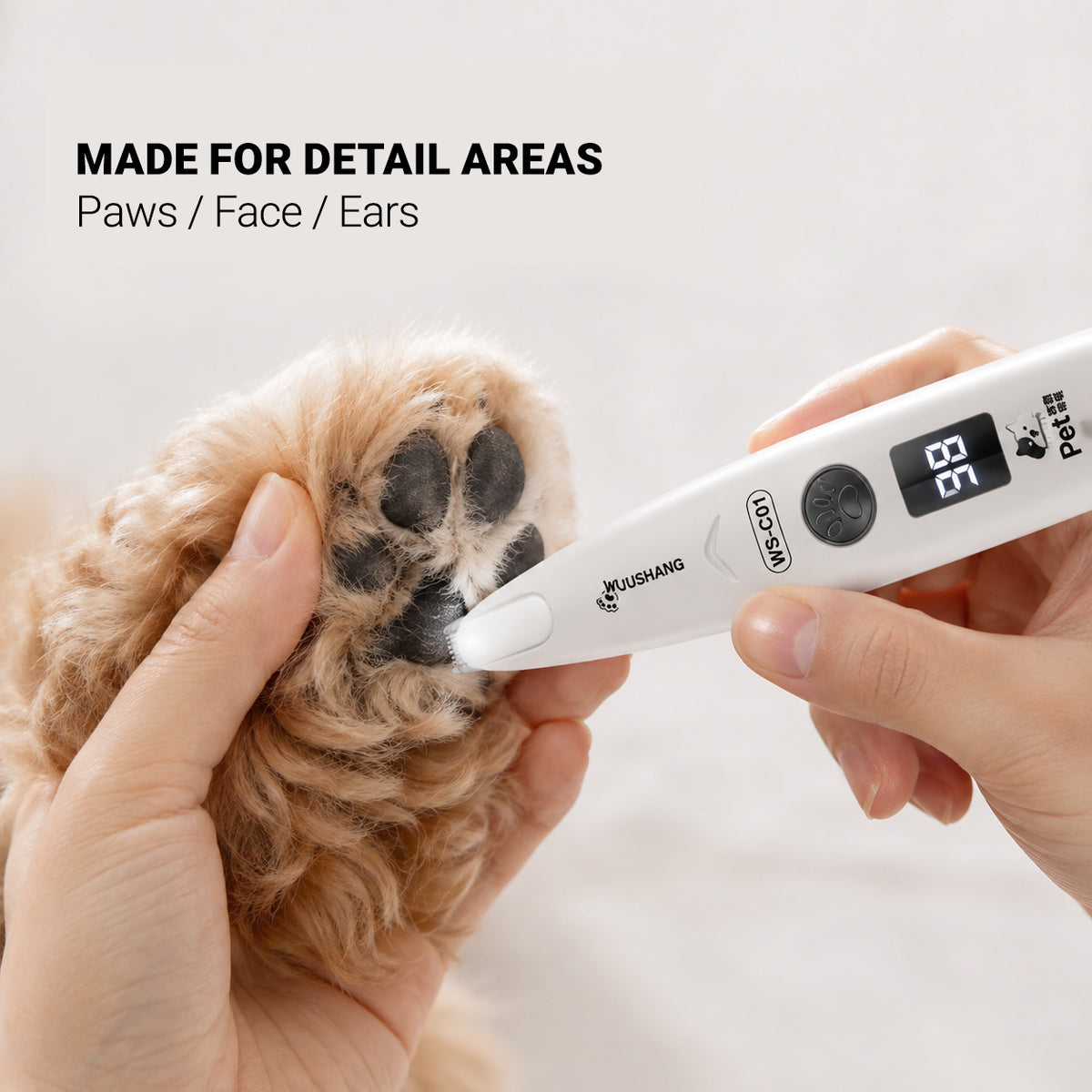 LED Precision Paw Trimmer for neat grooming between paw pads and other delicate areas
