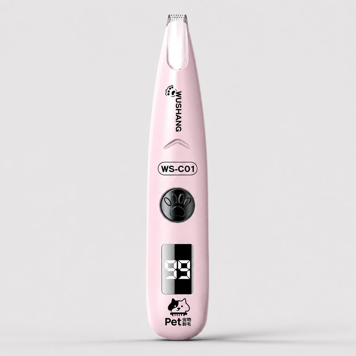 Pink LED Precision Paw Trimmer for small-area grooming and paw hair touch-ups