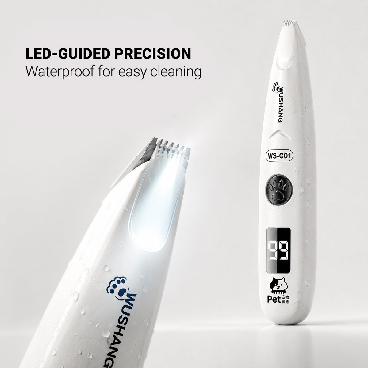 LED Precision Paw Trimmer detail for precise trimming around small and hard-to-reach areas