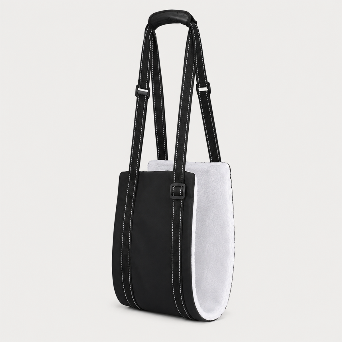 LiftEase black dog support sling with soft fleece lining and adjustable straps