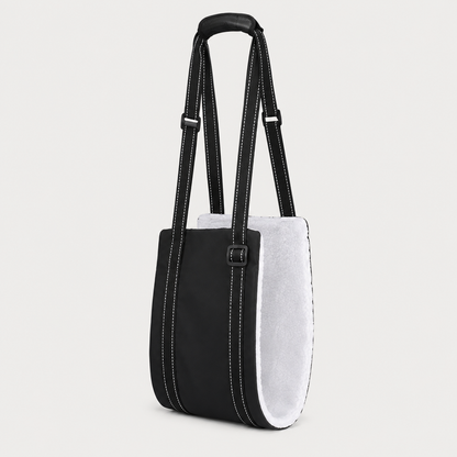 LiftEase black dog support sling with soft fleece lining and adjustable straps