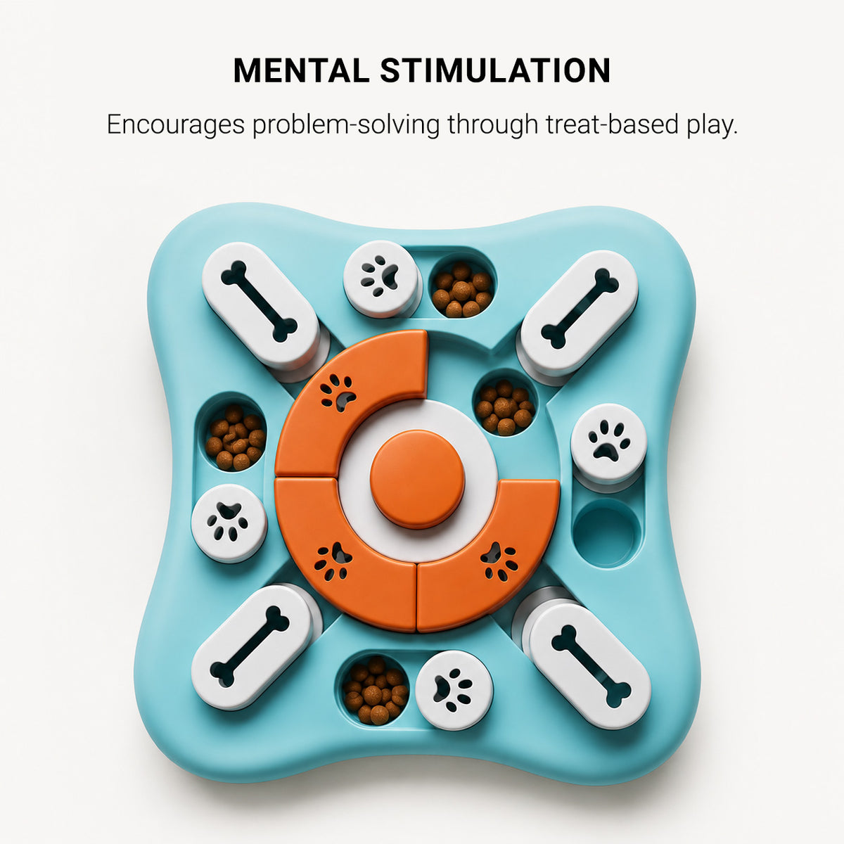 MindPlay dog puzzle designed for sniffing, pawing, and mental stimulation during treat play
