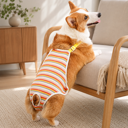 Soft stretch fabric detail of NightGuard washable dog protection pants