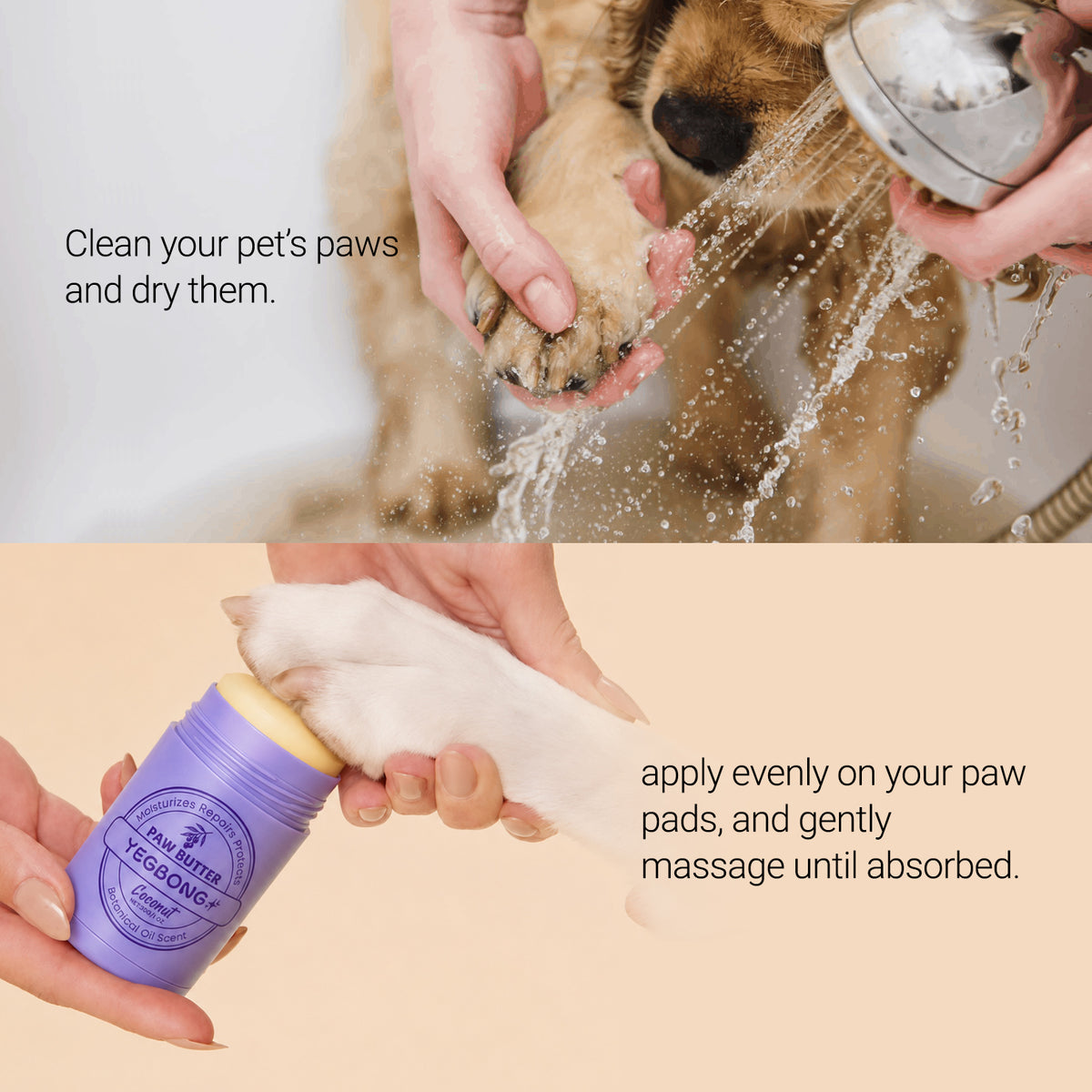 Nourishing Paw Butter solid balm detail designed for direct application to dog paw pads