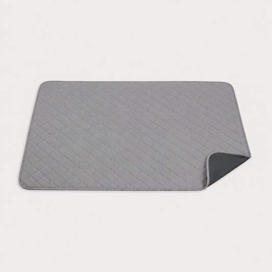 PawGuard washable waterproof dog pad in gray for reusable floor and furniture protection
