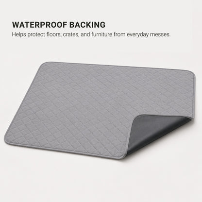 PawGuard washable dog pad showing waterproof protection against spills and pet accidents