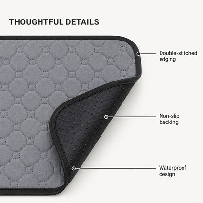 Close-up of PawGuard dog pad layers showing soft fabric and waterproof backing