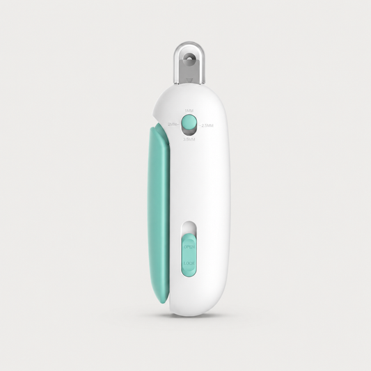 PawTrim blue gravity push pet nail clipper for controlled at-home nail trimming