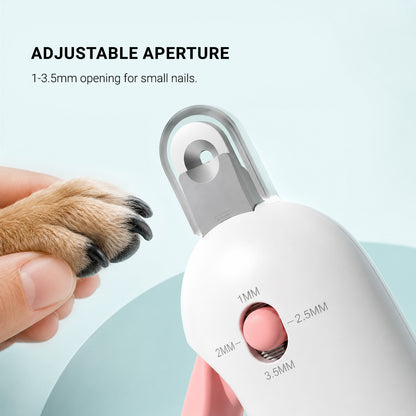 PawTrim pet nail grooming tool shown for small dog and cat nail care