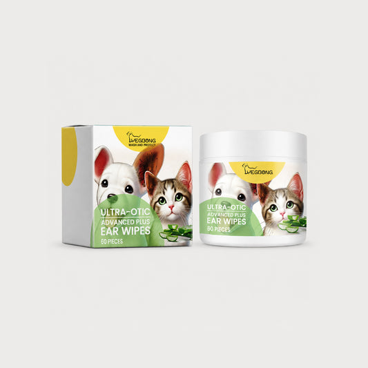 Pet ear cleaning pads for routine outer ear care in dogs and cats