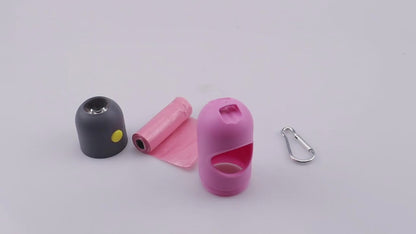 LED Dog Waste Bag Dispenser with Built-In Flashlight