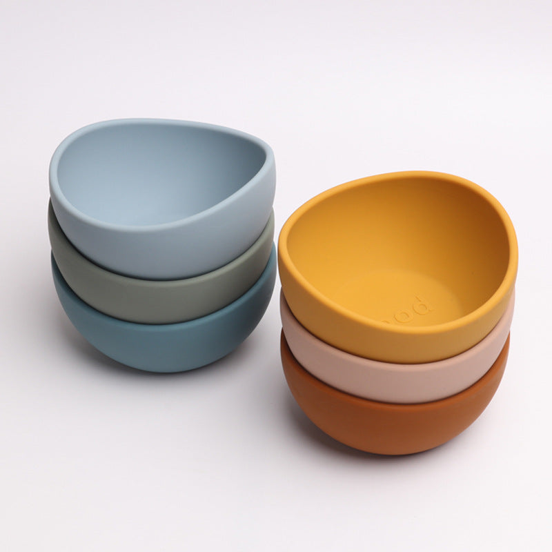 Matte silicone dog food and water bowl with soft quiet construction