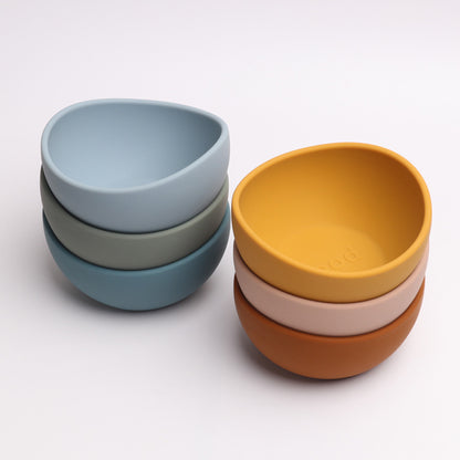 Matte silicone dog food and water bowl with soft quiet construction