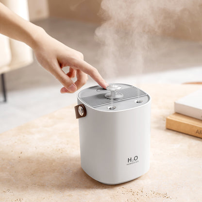 QuietMist cordless humidifier for home comfort near a dog's resting area