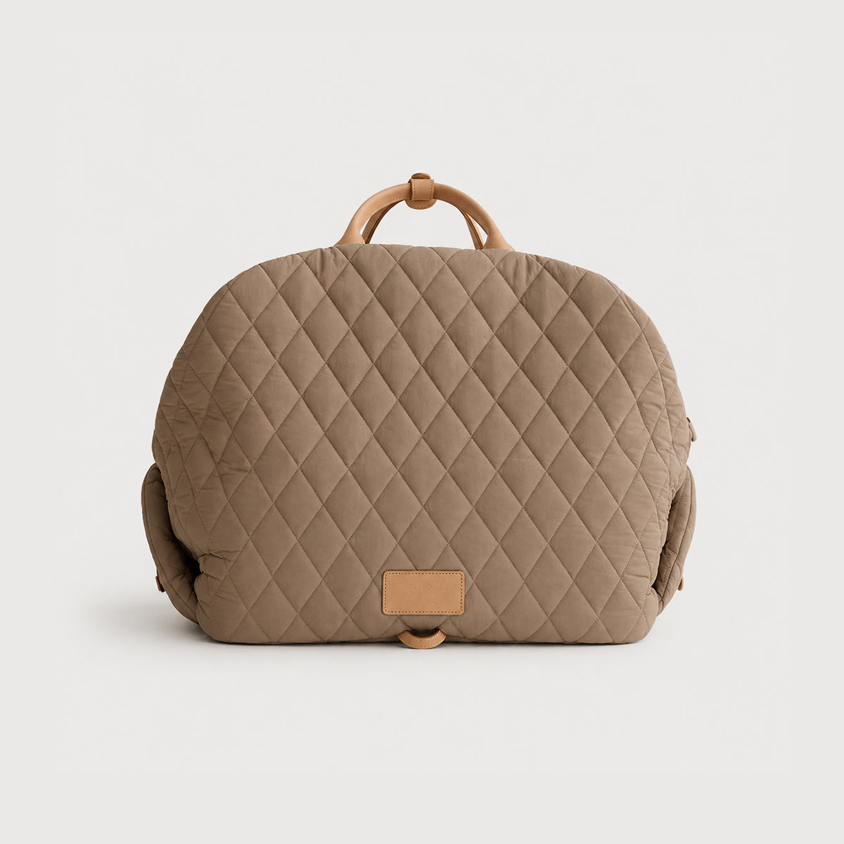 Khaki quilted comfort pet carrier bag for small dogs and cats