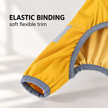 Waterproof lightweight fabric detail on RainGuard dog raincoat