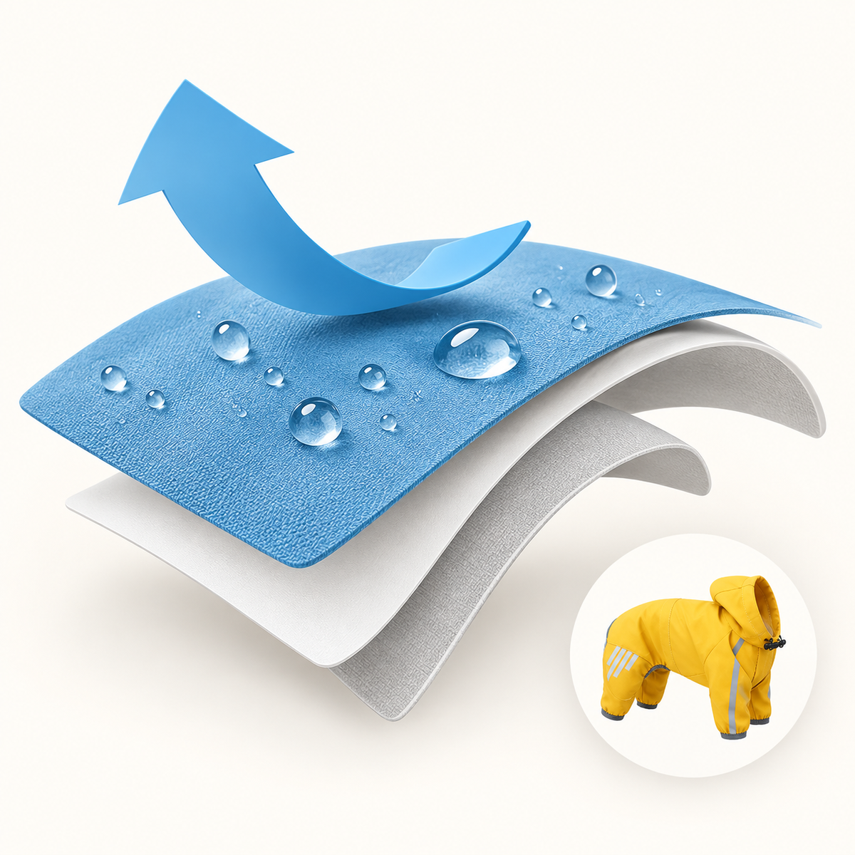 RainGuard waterproof reflective dog raincoat feature overview