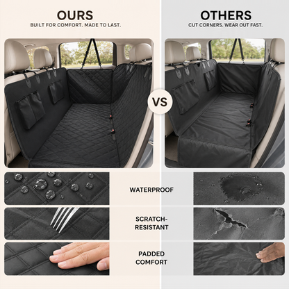 RoadNest dog car hammock with quilted protective surface for fur dirt and moisture