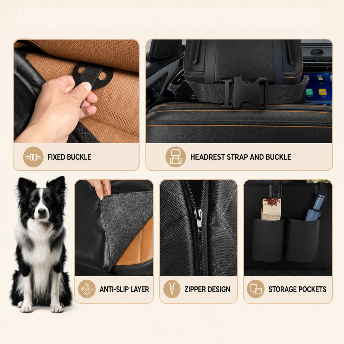 RoadNest waterproof dog car hammock feature overview with upgraded travel-friendly design