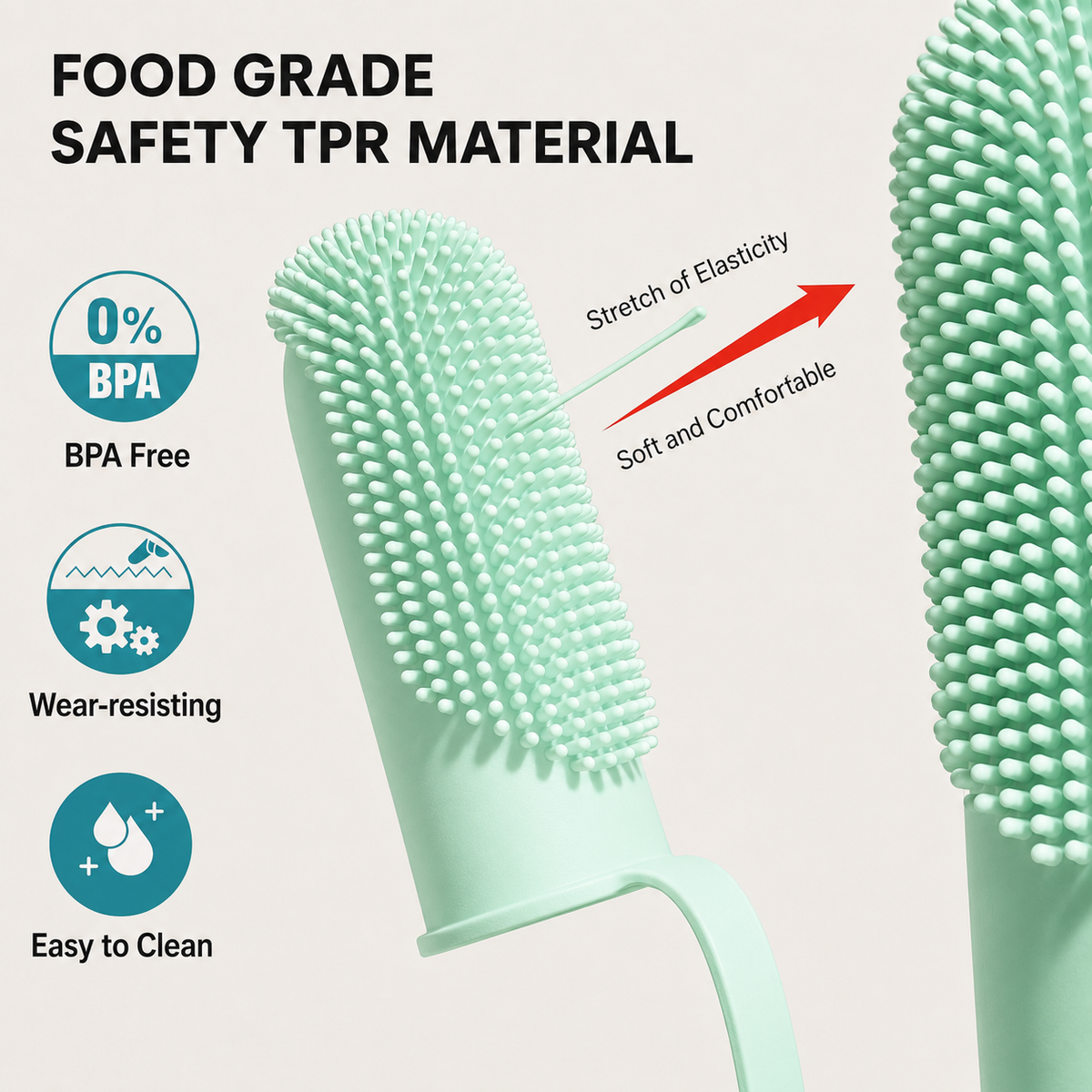 Soft-bristle double-finger dog toothbrush shown for everyday pet oral care