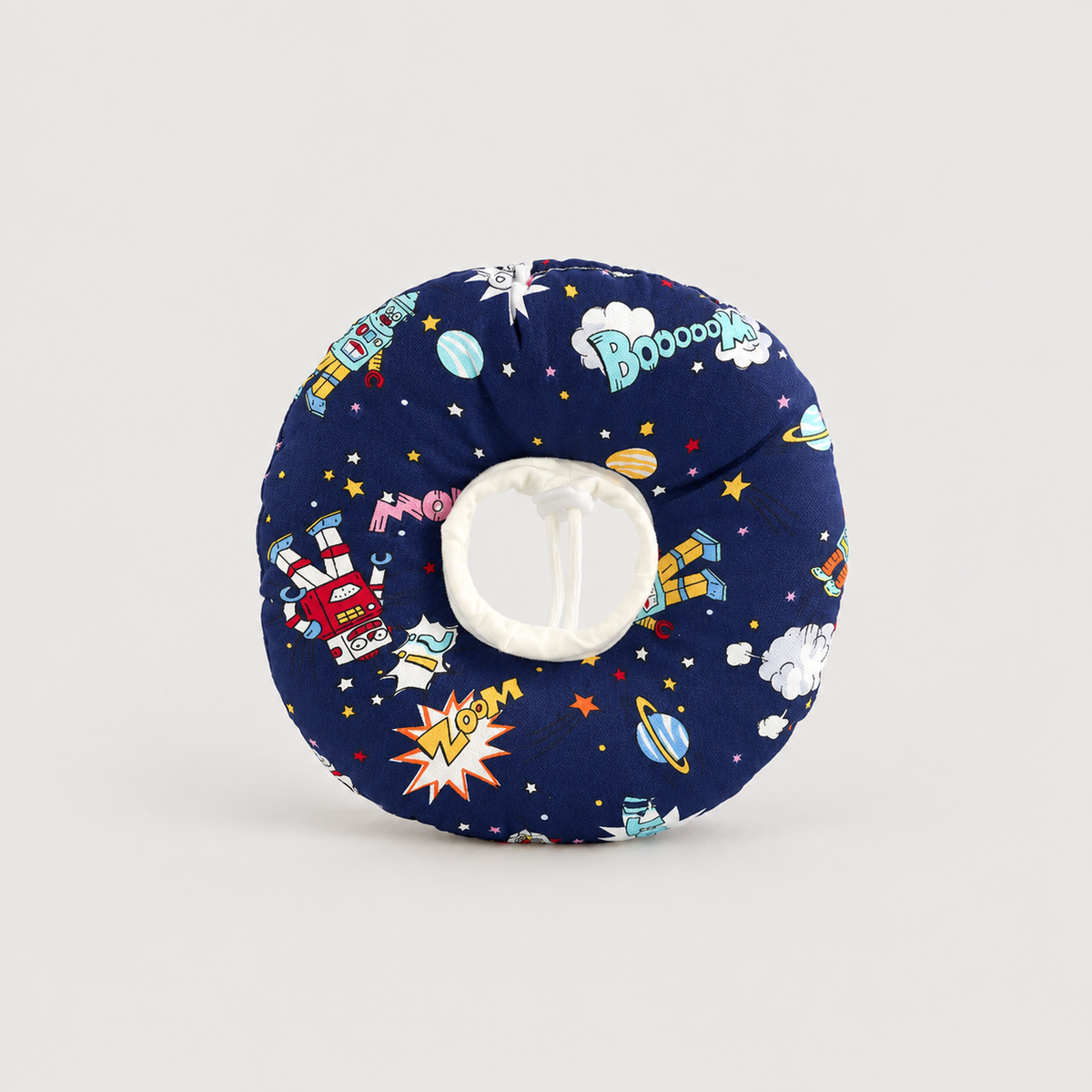 Soft dog recovery donut collar in Astronaut print