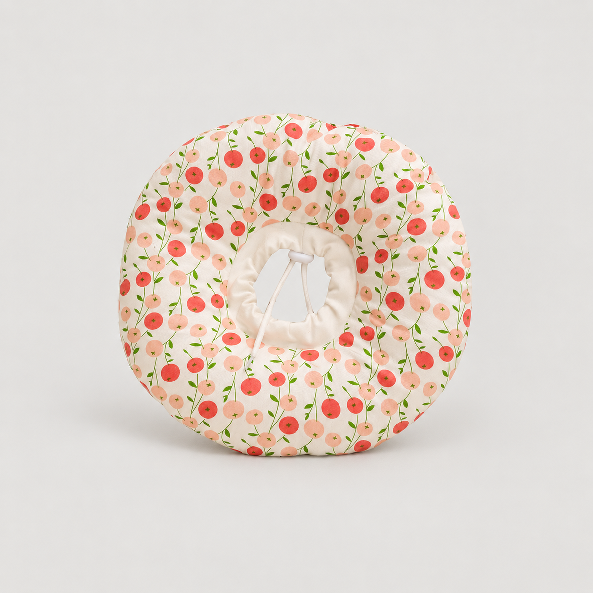 Soft dog recovery donut collar in Cherry print