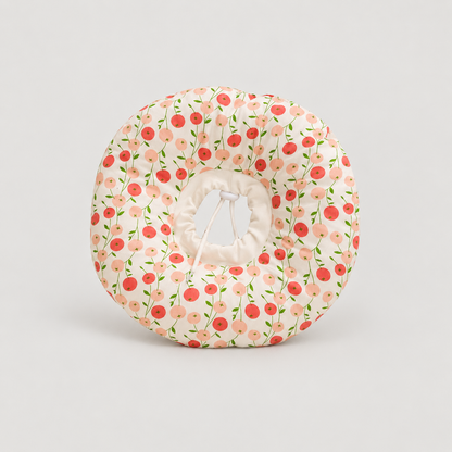 Soft dog recovery donut collar in Cherry print