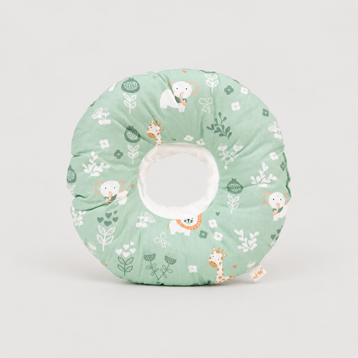 Soft dog recovery donut collar in Green Lion print