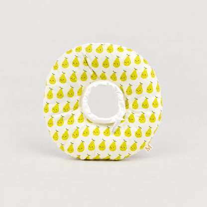 Soft dog recovery donut collar in Pear print